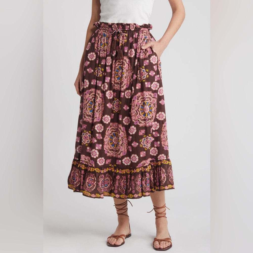 Cleobella Casey Organic Cotton Voile Maxi Skirt – Avalon Print Sz S NWT